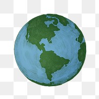 Globe png vintage sticker illustration, transparent background