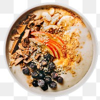 Smoothie bowl png sticker, healthy food cut out, transparent background