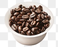 Coffee bean png sticker, organic food ingredient image on transparent background