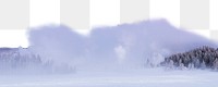 Snow storm png border, transparent background