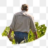 Male farmer png sticker, transparent background