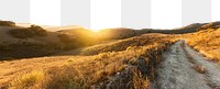 Countryside road png border, transparent background