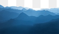 Smoky mountain png border sticker, nature on transparent background