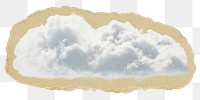 Cloud, weather png sticker, ripped paper, transparent background