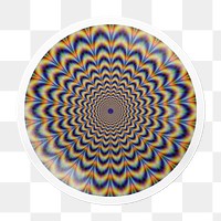 Png hypnotizing optical illusion sticker, circle frame, transparent background