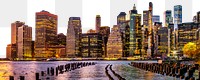 Png skyline border, New York City, transparent background