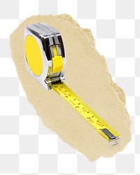 Tape measure png ripped paper sticker, tool graphic, transparent background