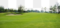 Golf course png border, transparent background