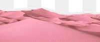 Pink sand dunes png border, torn paper design, transparent background