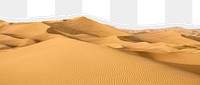 Sand dunes png border, torn paper design, transparent background