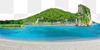 Tropical island png border, nature, transparent background