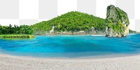 Tropical island png border, nature, transparent background