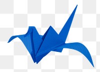 Blue paper bird png sticker, animal origami image, transparent background