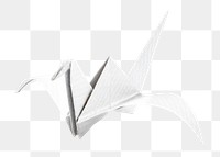 White paper bird png sticker, animal origami image, transparent background