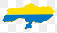 Ukraine flag map png sticker on transparent background