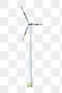 Wind turbine png sticker, transparent background