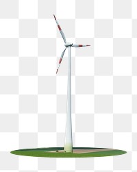 Wind turbine png sticker, transparent background