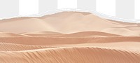 Beige sand dunes png border, torn paper design, transparent background