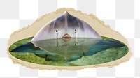 Stingray  png sticker, ripped paper, transparent background