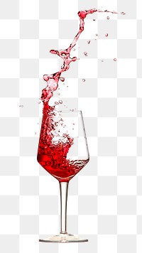 Red wine png splash sticker, alcoholic beverage image on transparent background