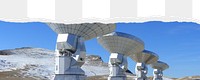 Satellite station png border, torn paper design, transparent background