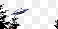 UFO png border sticker, transparent background