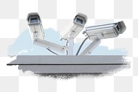 CCTV cameras png sticker, transparent background