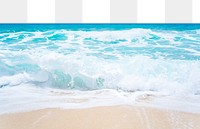 Summer beach png border, transparent background