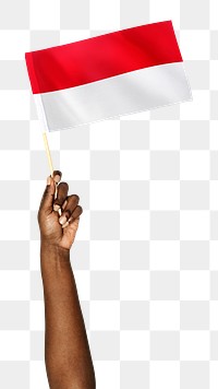 Monaco's flag png in black hand sticker on transparent background