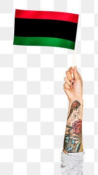 Png Pan African flag, tattooed hand sticker, national symbol, transparent background