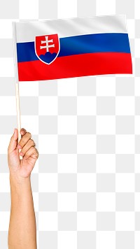 Png Slovak Republic's flag in hand sticker on transparent background
