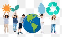 Environmental kids png sticker, transparent background