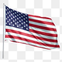 United States, US png flag waving sticker, national symbol, transparent background