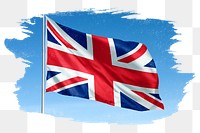 United Kingdom, UK png flag brush stroke sticker, transparent background