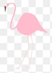 Pink flamingo png clip art, aesthetic tropical illustration on transparent background