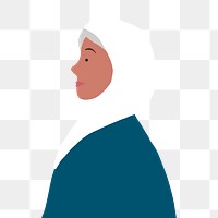 Muslim woman png sticker, character illustration, transparent background