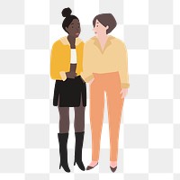 Diverse women png sticker illustrations, transparent background