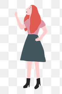 Young woman png sticker, character illustration, transparent background