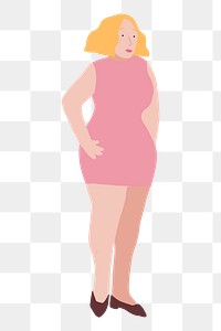 Body positivity png woman sticker, character illustration, transparent background