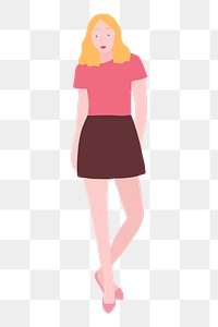 Blonde woman png sticker, character illustration, transparent background
