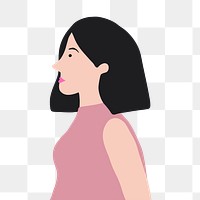 Asian woman png sticker, character illustration, transparent background