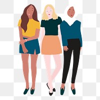 Girl power png sticker illustrations, transparent background