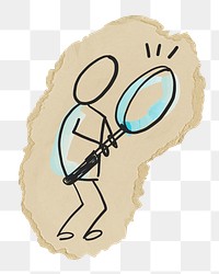 Magnifying glass png doodle sticker, transparent background