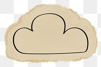 Cloud doodle png sticker, transparent background