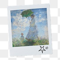 Claude Monet's png Madame Monet and Her Son instant photo, transparent background, remixed by rawpixel