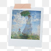Claude Monet's png Madame Monet and Her Son instant photo, transparent background, remixed by rawpixel