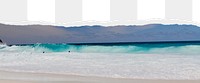 Beach wave png ripped paper border, transparent background