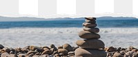 Rock stack png ripped paper border, transparent background