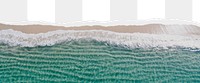 Sea water png ripped paper border, transparent background