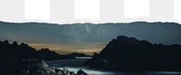 Nature landscape png, ripped paper border, transparent background